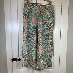 Sigrid Olsen Linen Pants Wide Leg Women Large‎ Resort Elastic Waist Pull On